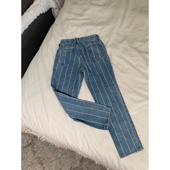 PacSun Mom jeans window pane striped cropped 23 straight - Picture 11 of 12